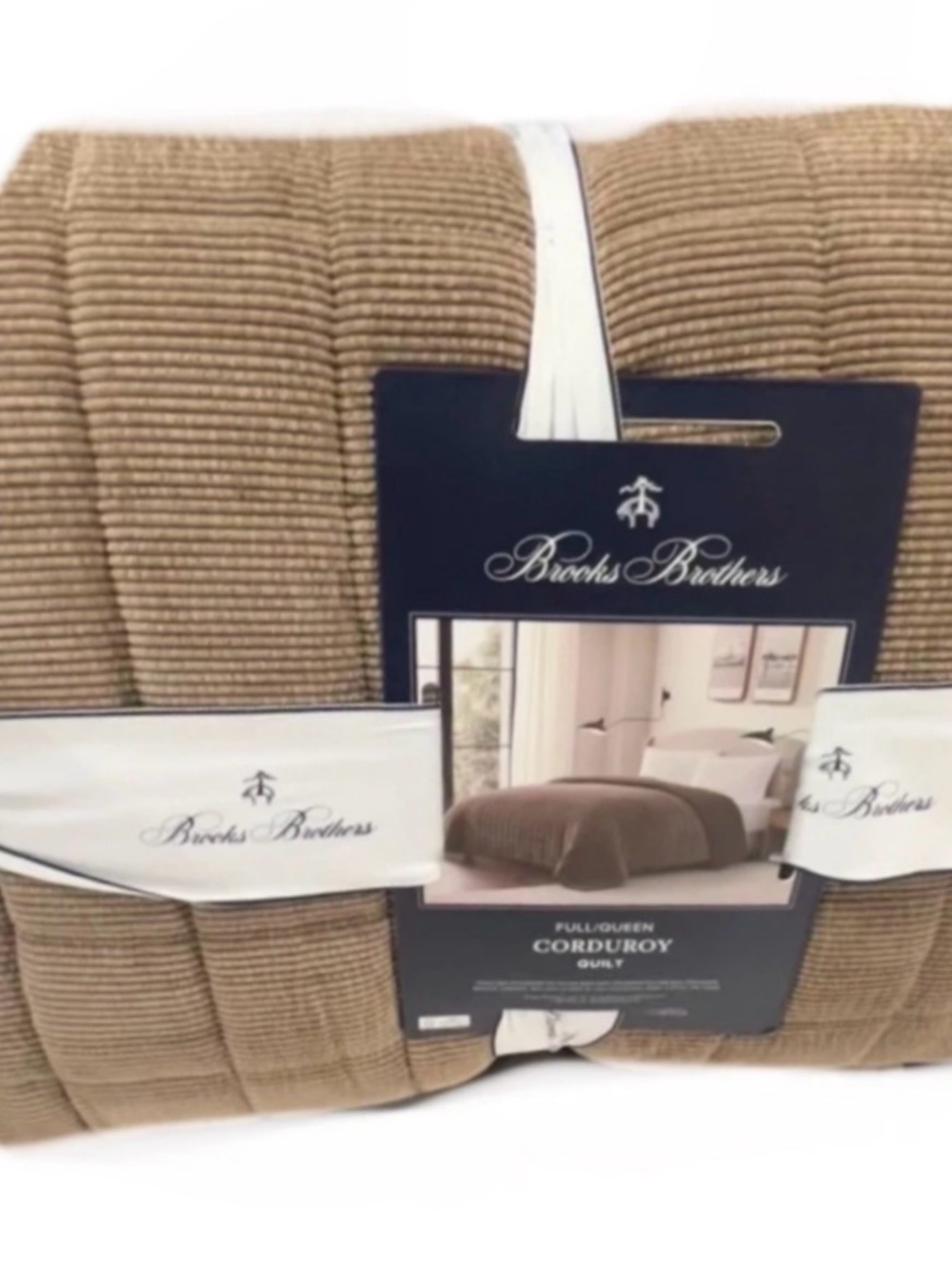 Brooks Brothers Corduroy Brown Full/Queen Quilt 92”x96”